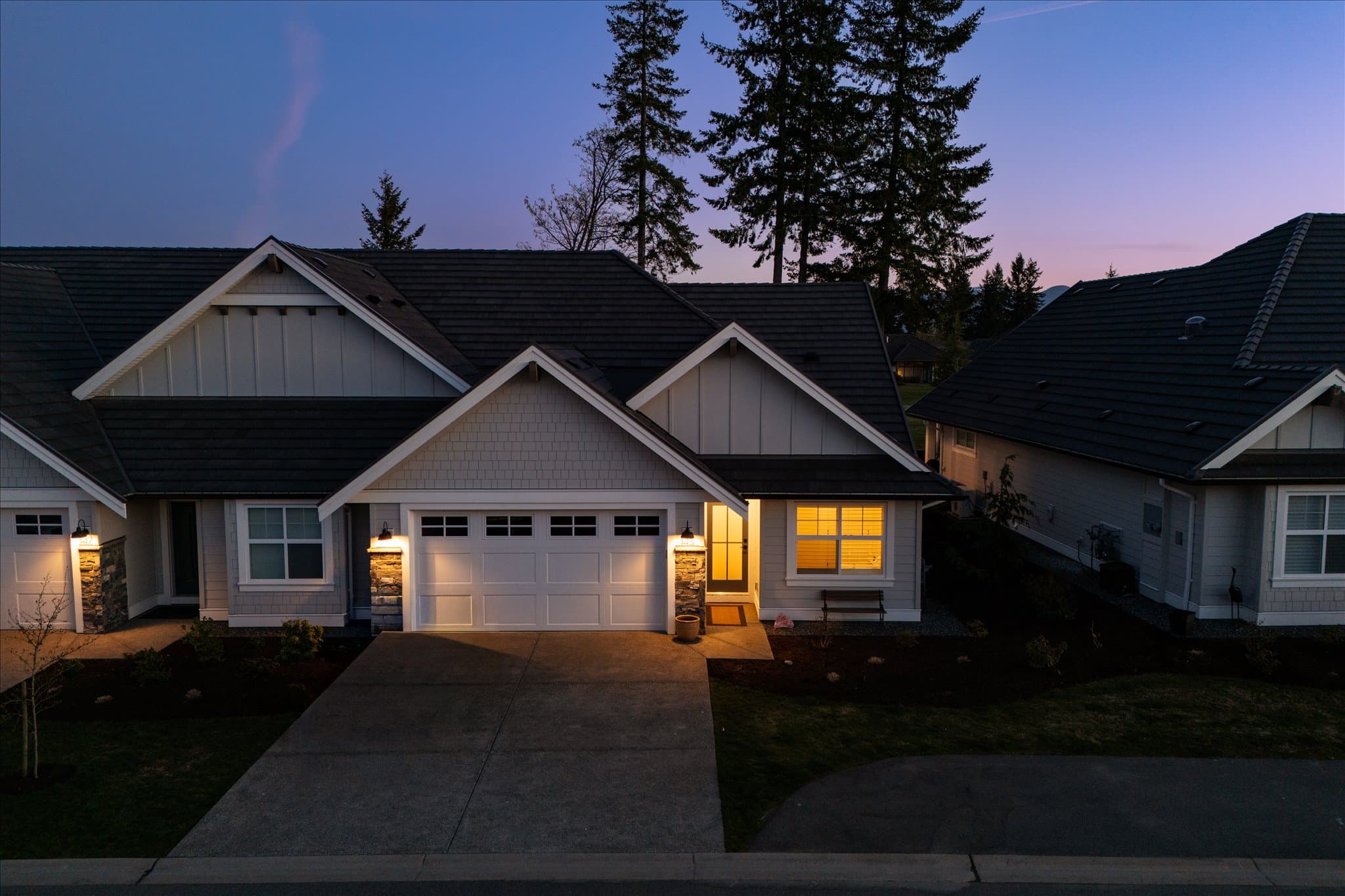 Twilight real estate photography in Crown Isle, BC